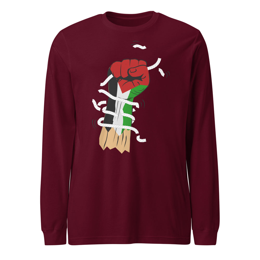 Palestine Hand - Women’s Long Sleeve Tee, Maroon