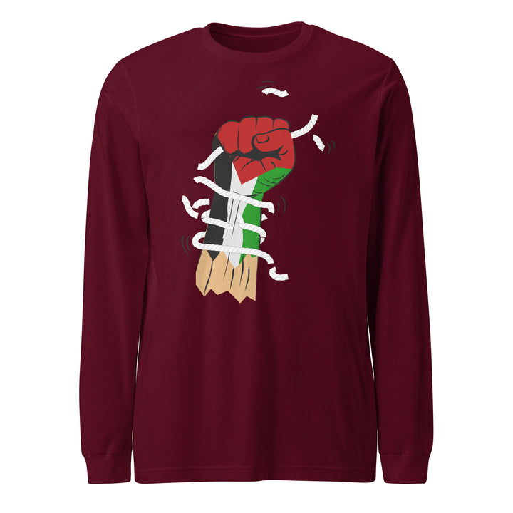 Palestine Hand - Women’s Long Sleeve Tee, Maroon