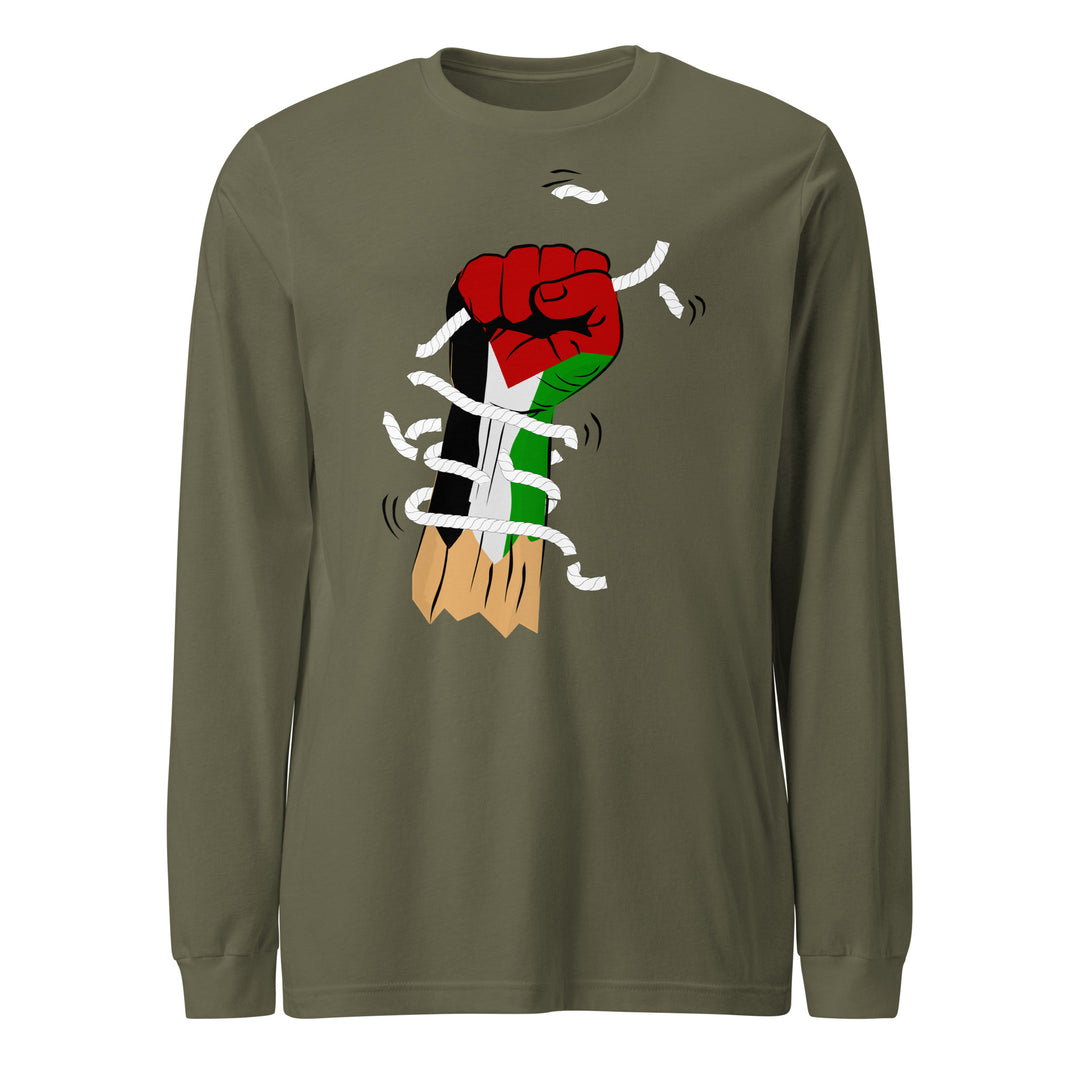 Palestine Hand - Women’s Long Sleeve Tee, Military Green
