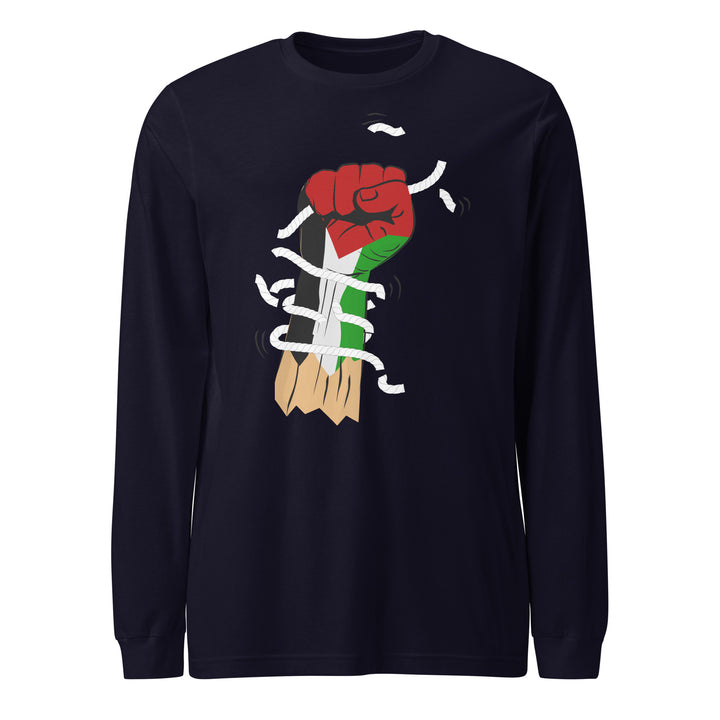 Palestine Hand - Women’s Long Sleeve Tee, Navy