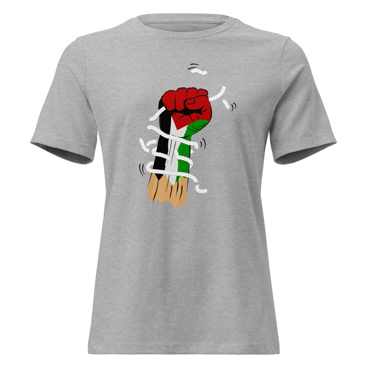 Palestine Hand - Women’s Relaxed T-Shirt, Womens Relaxed T Shirt Athletic Heather