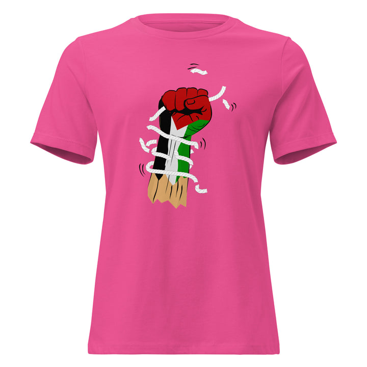 Palestine Hand - Women’s Relaxed T-Shirt, Womens Relaxed T Shirt Berry