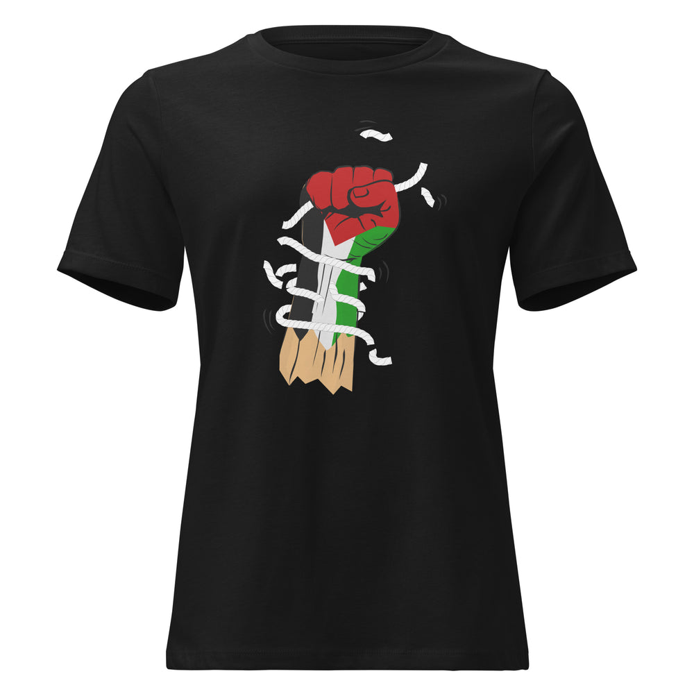 Palestine Hand - Women’s Relaxed T-Shirt, Womens Relaxed T Shirt Black