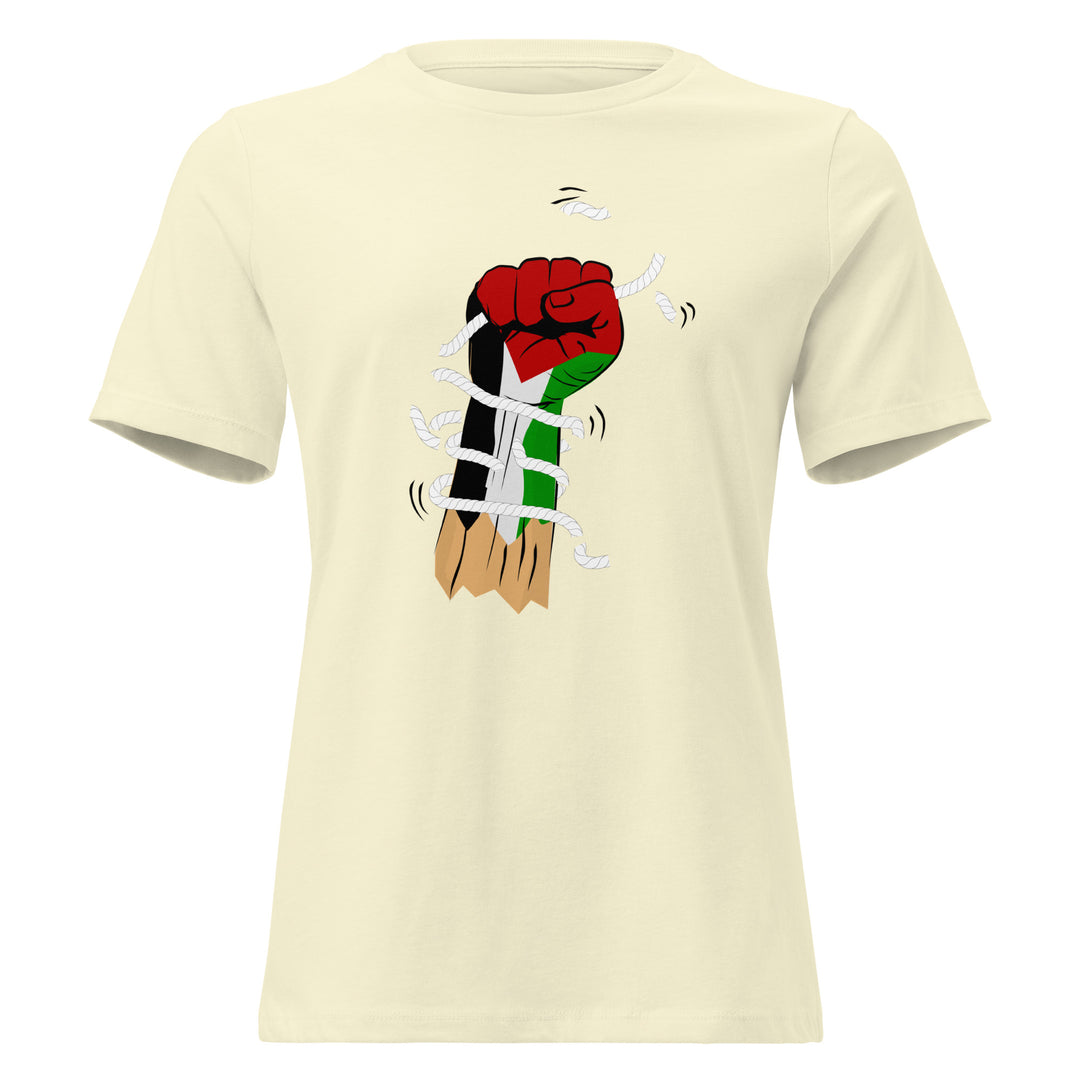 Palestine Hand - Women’s Relaxed T-Shirt, Womens Relaxed T Shirt Citron
