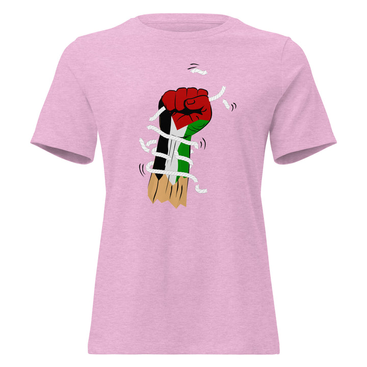 Palestine Hand - Women’s Relaxed T-Shirt, Womens Relaxed T Shirt Heather Prism Lilac