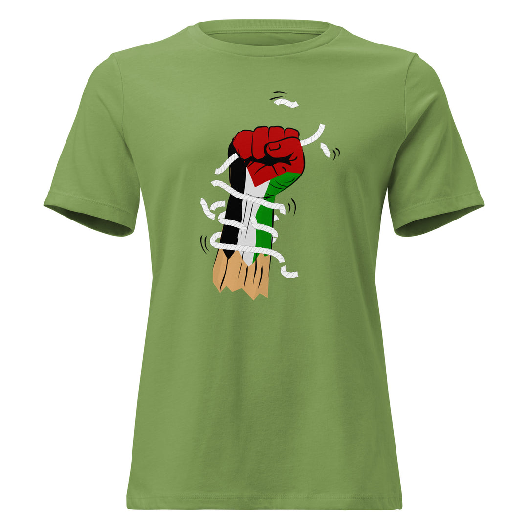 Palestine Hand - Women’s Relaxed T-Shirt, Womens Relaxed T Shirt Leaf