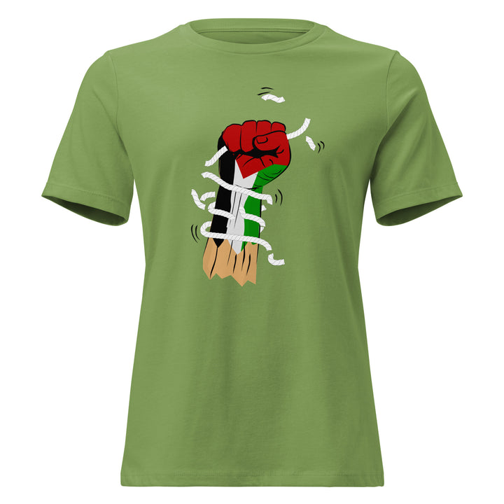 Palestine Hand - Women’s Relaxed T-Shirt, Womens Relaxed T Shirt Leaf