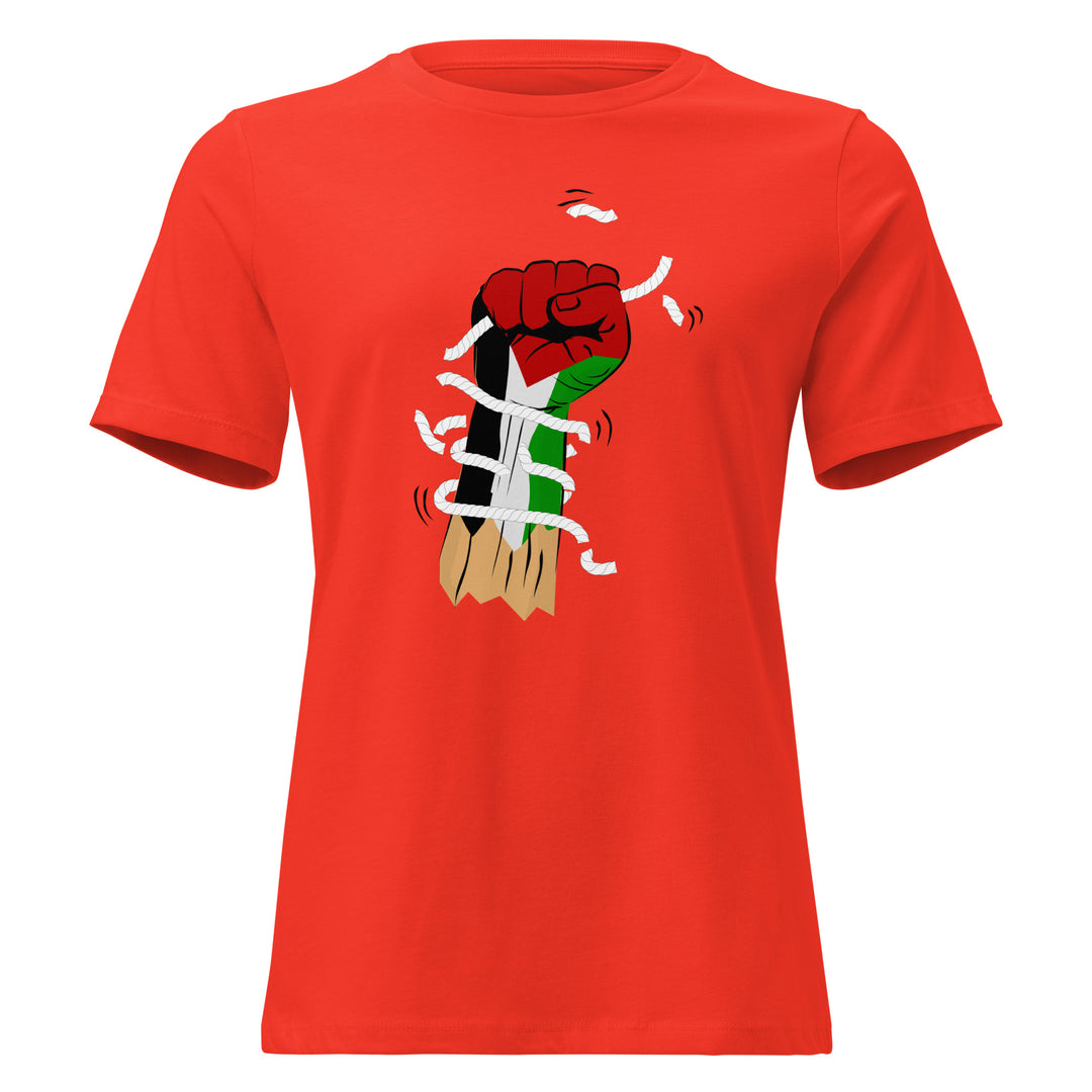 Palestine Hand - Women’s Relaxed T-Shirt, Womens Relaxed T Shirt Poppy