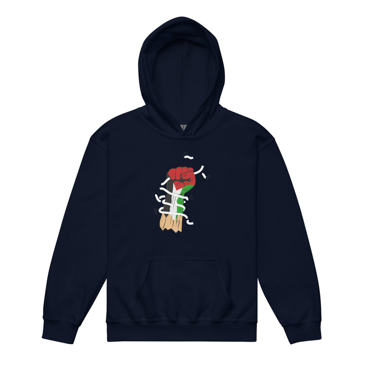 Palestine Hand - Youth Heavy Blend Hoodie, Navy