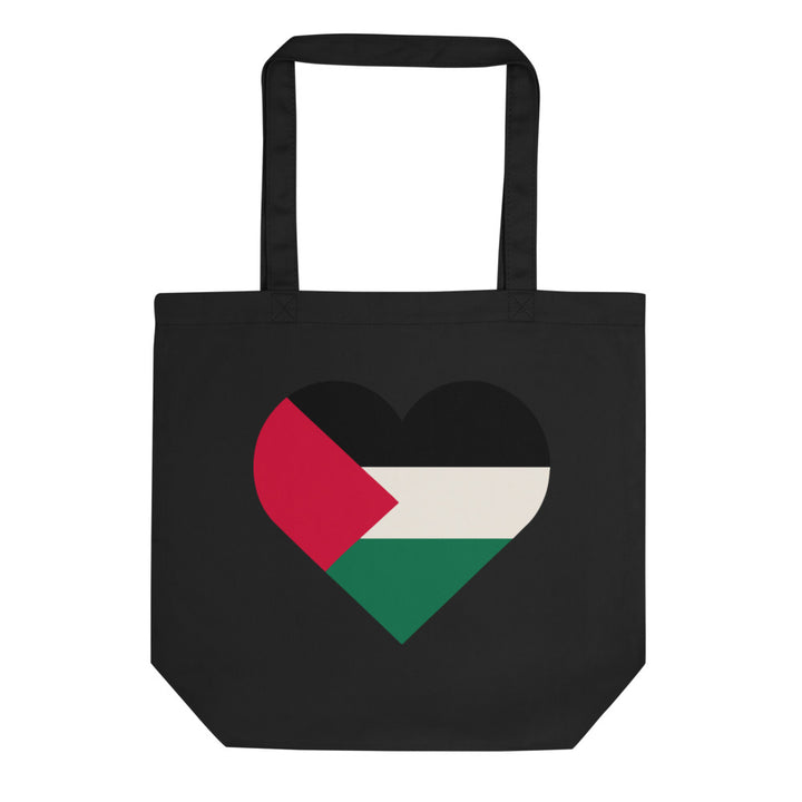 Palestine Heart - Eco Tote Bag, Eco Tote Bag Black
