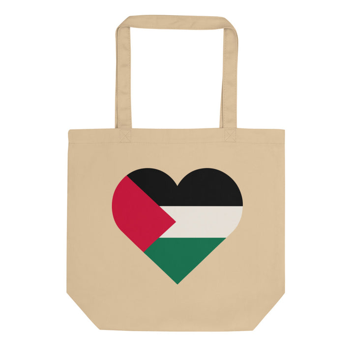 Palestine Heart - Eco Tote Bag, Eco Tote Bag Oyster