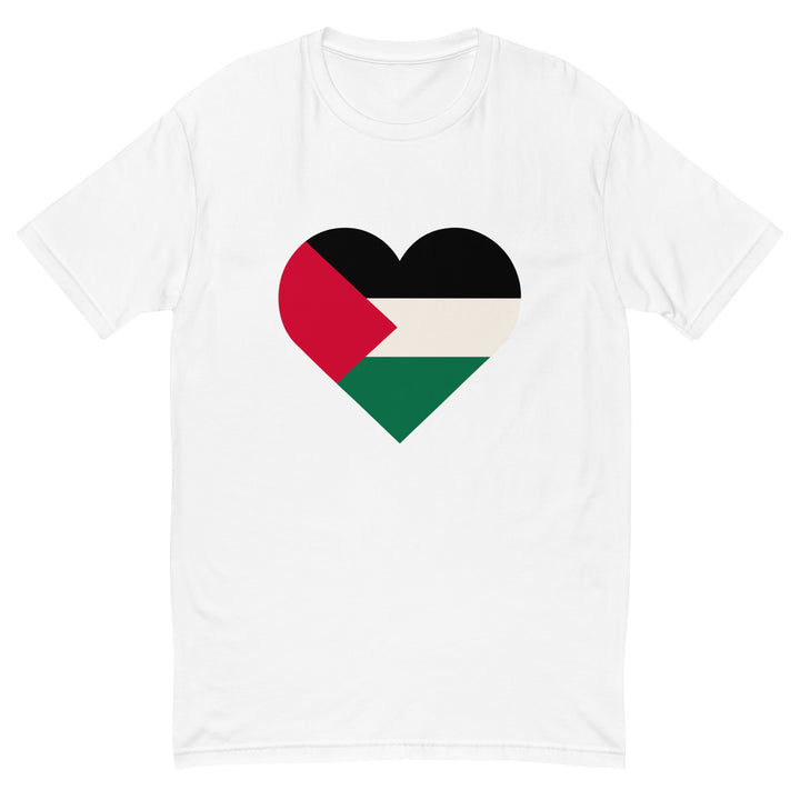 Palestine Heart - Short Sleeve T-Shirt, Mens Fitted T Shirt White