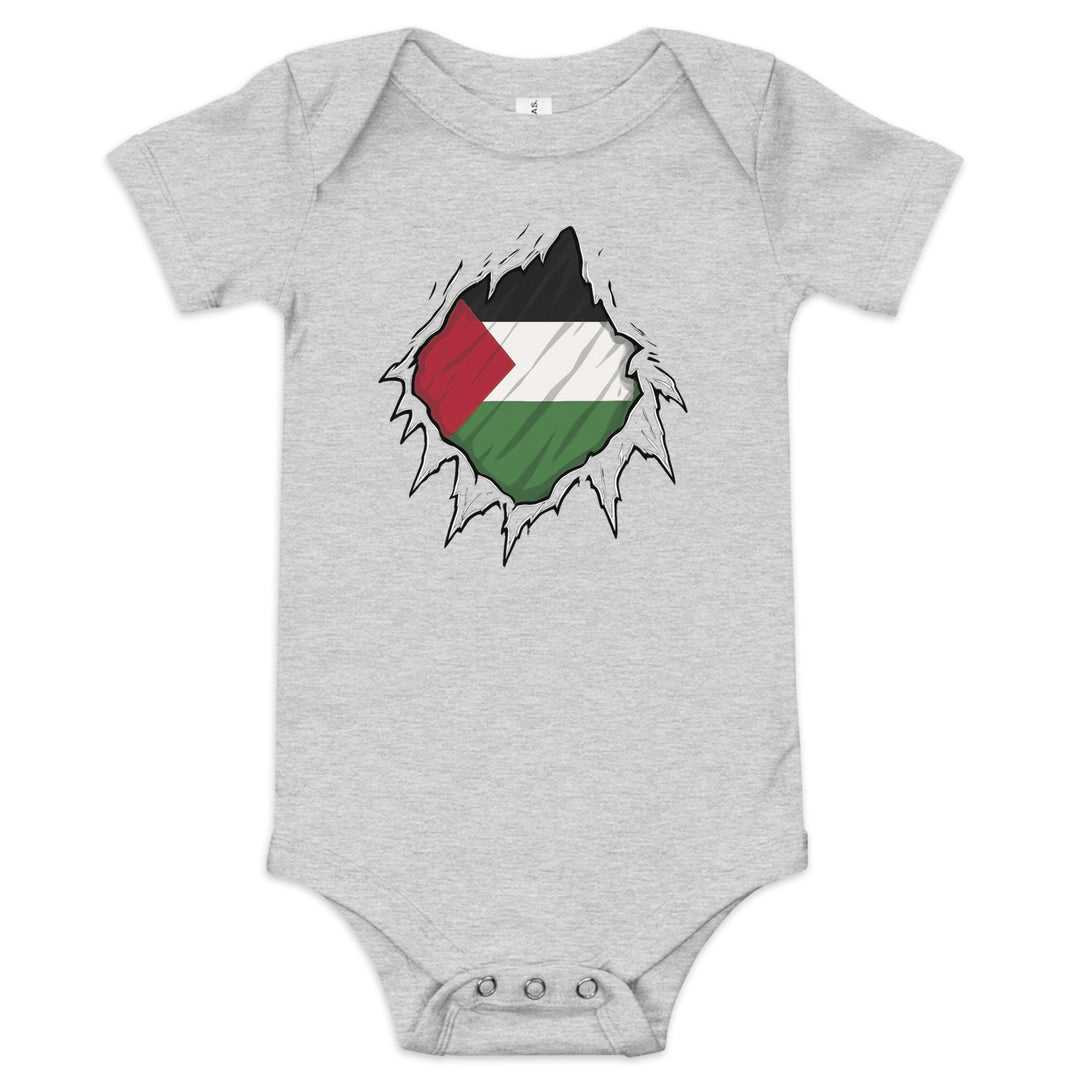 Palestine Hero - Baby Short Sleeve One Piece, Heather