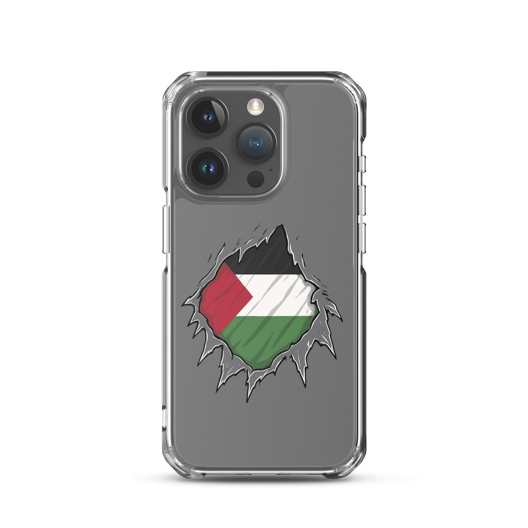 Palestine Hero - Clear Case for iPhone®, iPhone iPhone 15 Pro Case On Phone