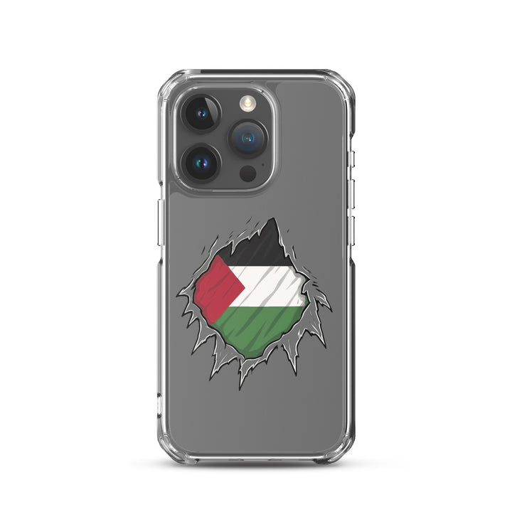 Palestine Hero - Clear Case for iPhone®, iPhone iPhone 15 Pro Case On Phone