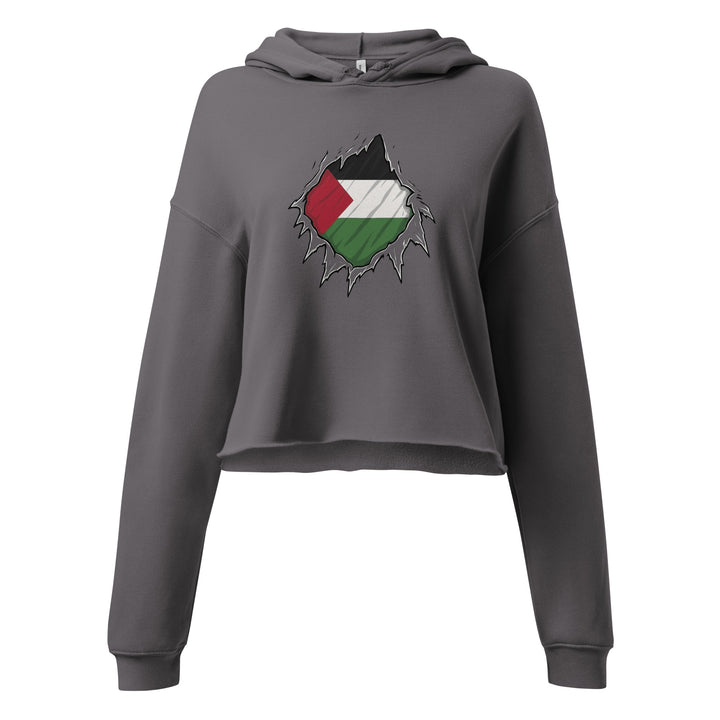 Palestine Hero - Crop Hoodie, Womens Cropped Hoodie Storm