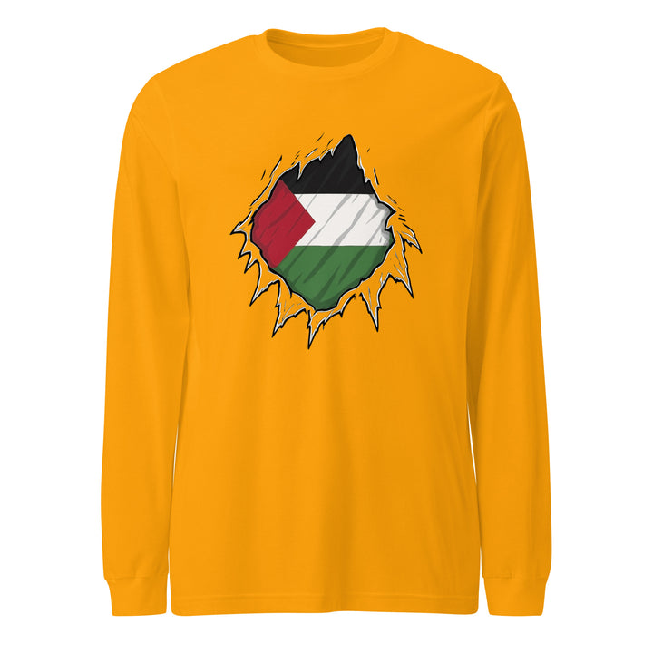 Palestine Hero - Men’s Long Sleeve Tee, Gold