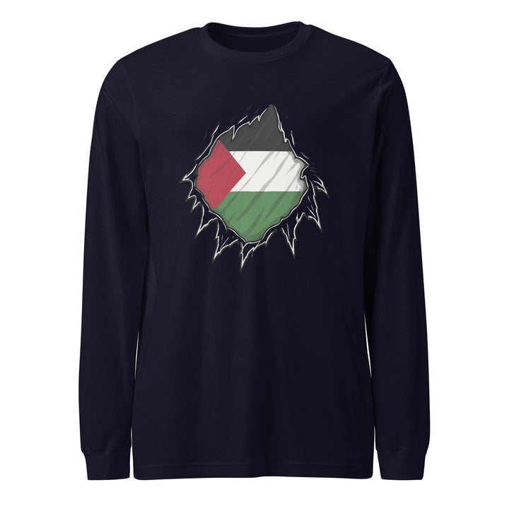 Palestine Hero - Men’s Long Sleeve Tee, Navy