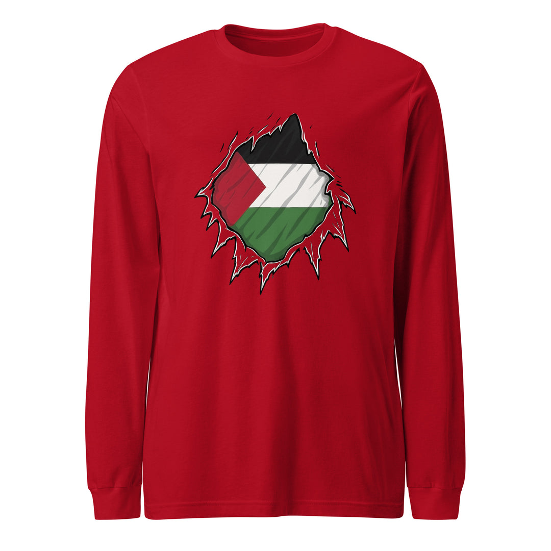 Palestine Hero - Men’s Long Sleeve Tee, Red