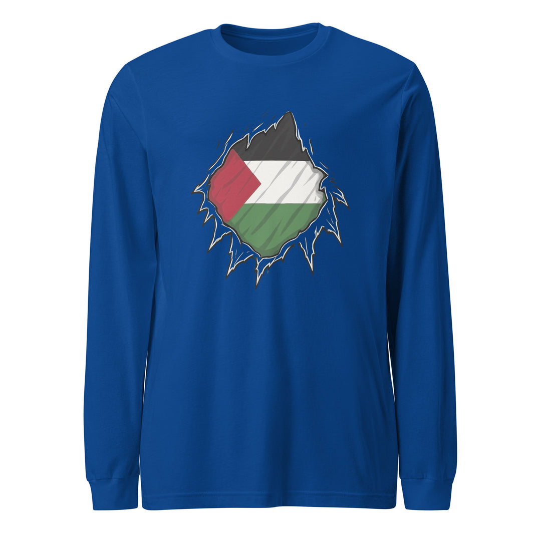 Palestine Hero - Men’s Long Sleeve Tee, True Royal