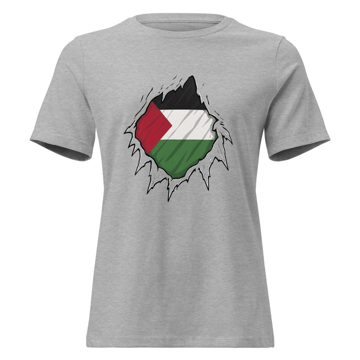 Palestine Hero - Women’s Relaxed T-Shirt, Womens Relaxed T Shirt Athletic Heather