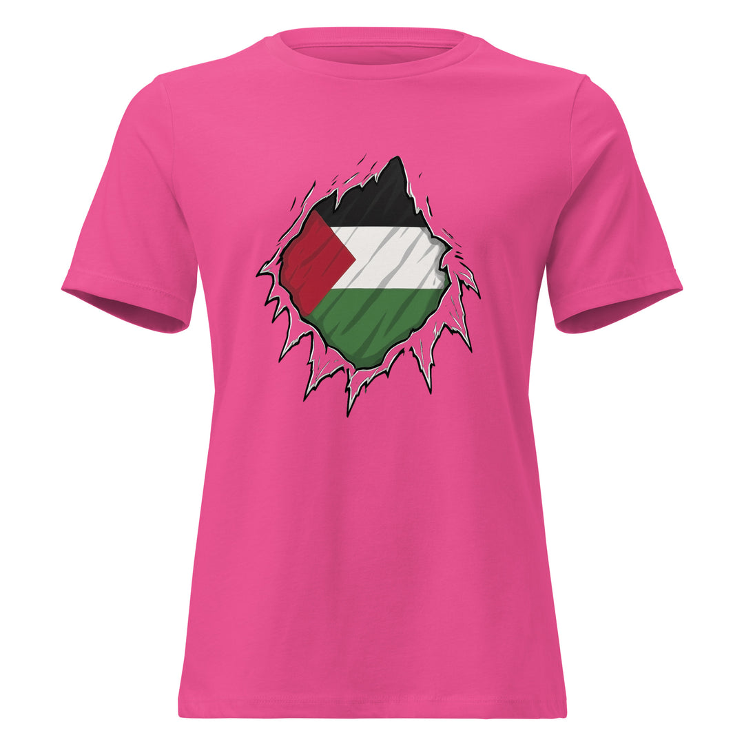 Palestine Hero - Women’s Relaxed T-Shirt, Womens Relaxed T Shirt Berry