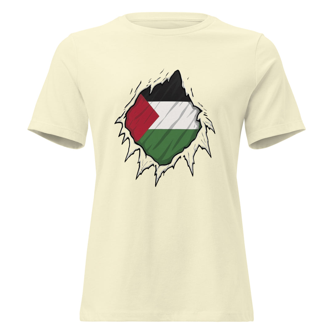 Palestine Hero - Women’s Relaxed T-Shirt, Womens Relaxed T Shirt Citron