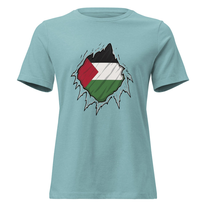 Palestine Hero - Women’s Relaxed T-Shirt, Womens Relaxed T Shirt Heather Blue Lagoon