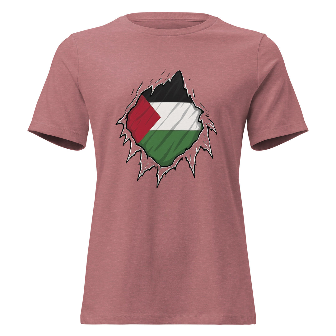 Palestine Hero - Women’s Relaxed T-Shirt, Womens Relaxed T Shirt Heather Mauve