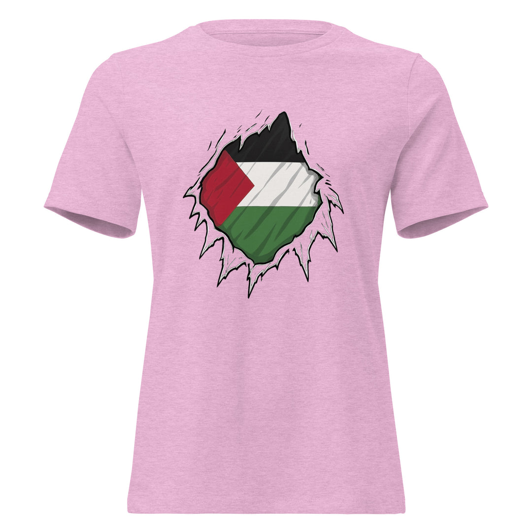 Palestine Hero - Women’s Relaxed T-Shirt, Womens Relaxed T Shirt Heather Prism Lilac