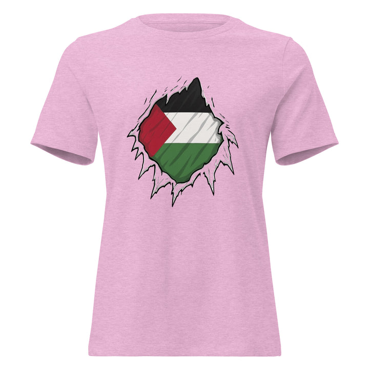 Palestine Hero - Women’s Relaxed T-Shirt, Womens Relaxed T Shirt Heather Prism Lilac