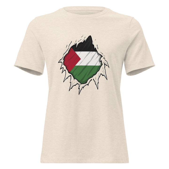 Palestine Hero - Women’s Relaxed T-Shirt, Womens Relaxed T Shirt Heather Prism Natural