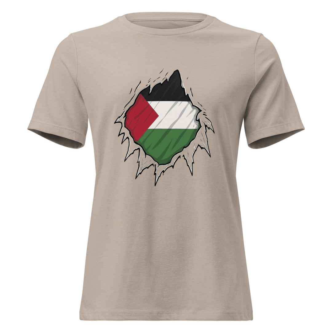 Palestine Hero - Women’s Relaxed T-Shirt, Womens Relaxed T Shirt Heather Stone