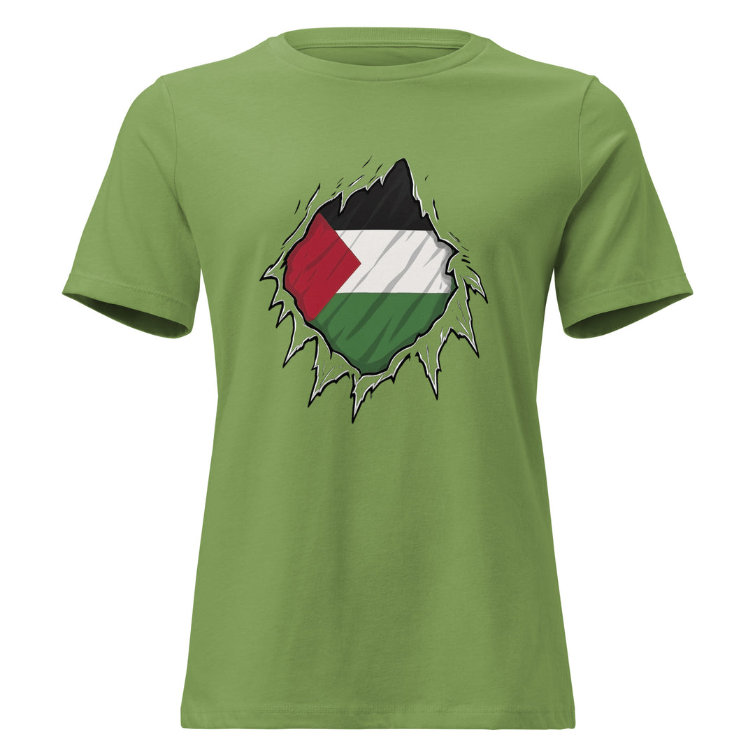 Palestine Hero - Women’s Relaxed T-Shirt, Womens Relaxed T Shirt Leaf