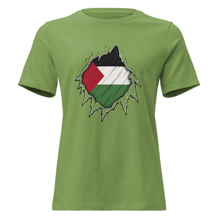 Palestine Hero - Women’s Relaxed T-Shirt, Womens Relaxed T Shirt Leaf
