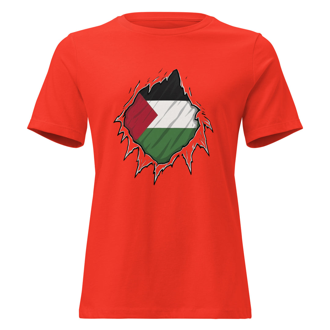 Palestine Hero - Women’s Relaxed T-Shirt, Womens Relaxed T Shirt Poppy