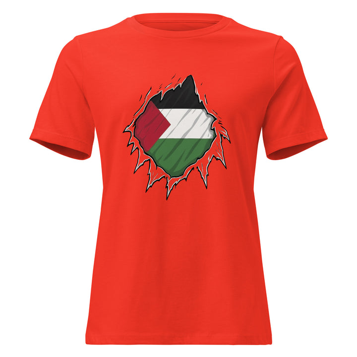 Palestine Hero - Women’s Relaxed T-Shirt, Womens Relaxed T Shirt Poppy