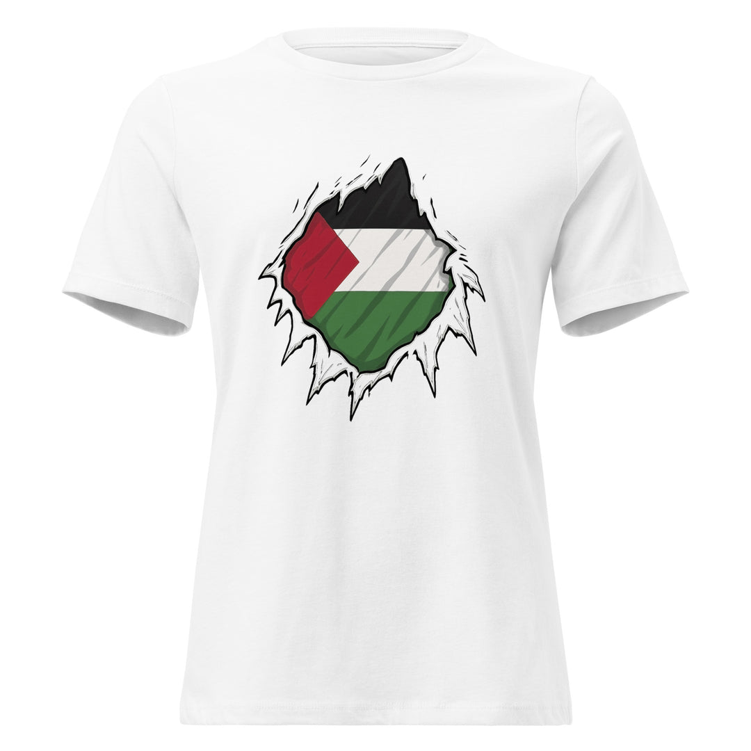 Palestine Hero - Women’s Relaxed T-Shirt, Womens Relaxed T Shirt White