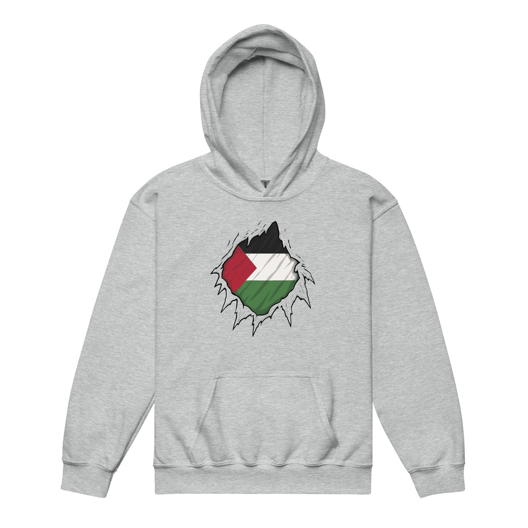 Palestine Hero - Youth heavy blend hoodie, Sport Grey