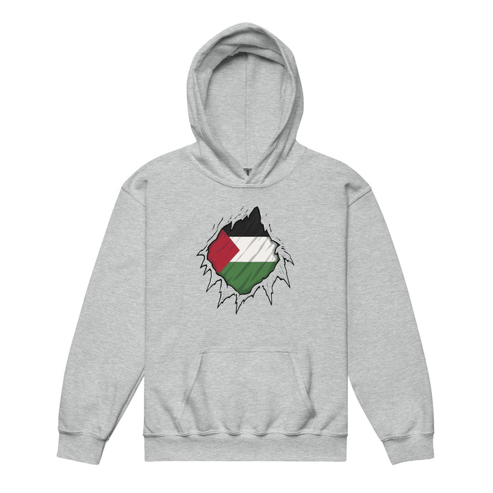 Palestine Hero - Youth heavy blend hoodie, Sport Grey