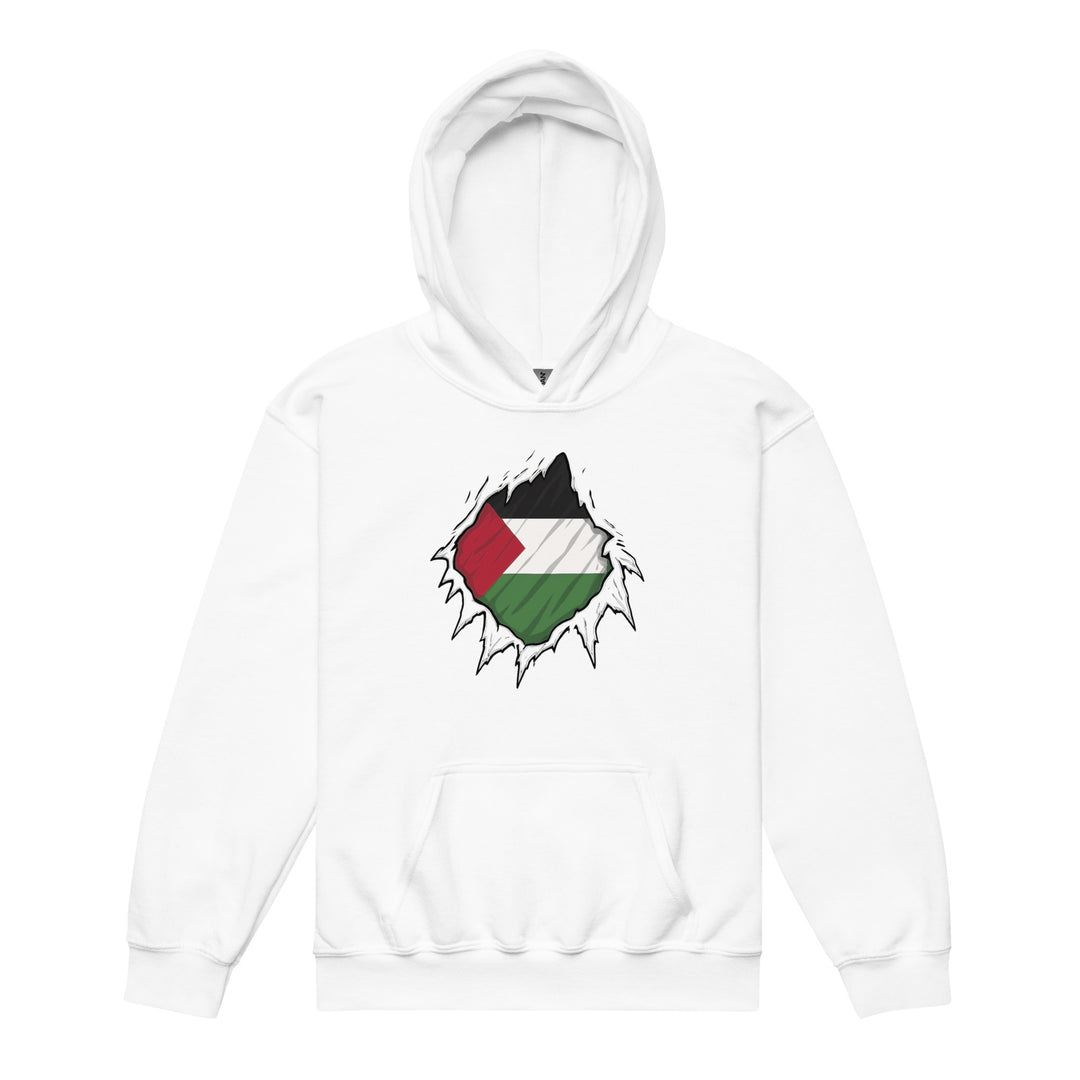 Palestine Hero - Youth heavy blend hoodie, White