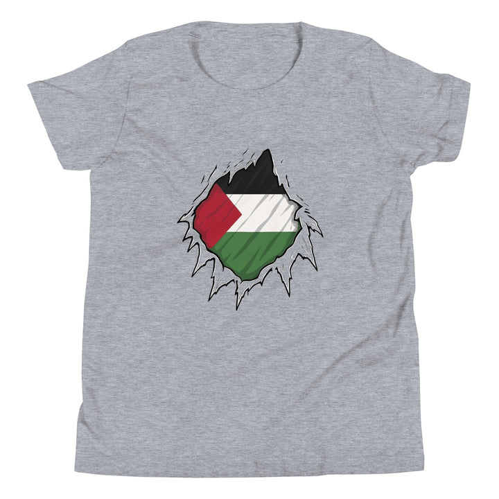 Palestine Hero - Youth Short Sleeve T-Shirt, Heather