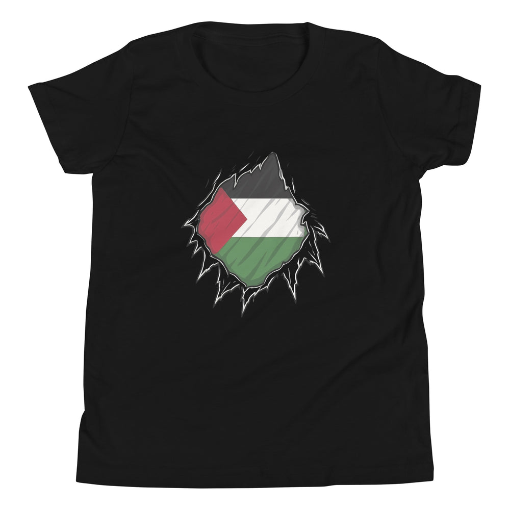 Palestine Hero - Youth Short Sleeve T-Shirt, Black