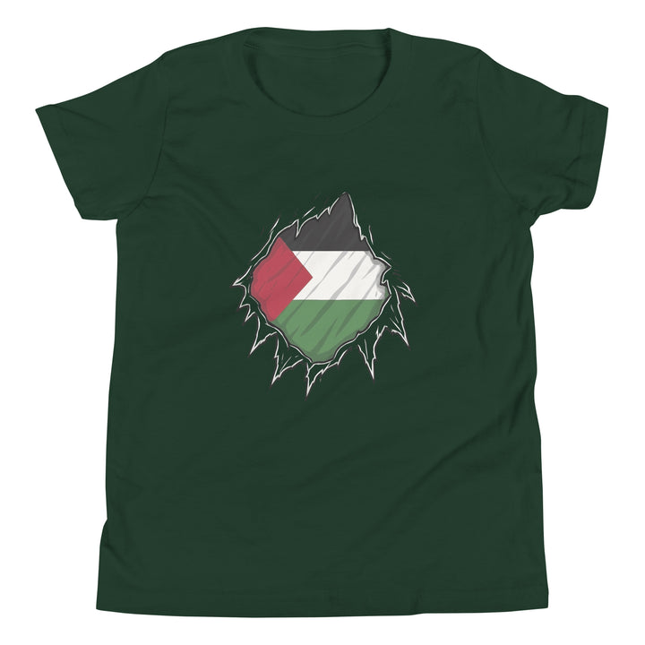 Palestine Hero - Youth Short Sleeve T-Shirt, Forest