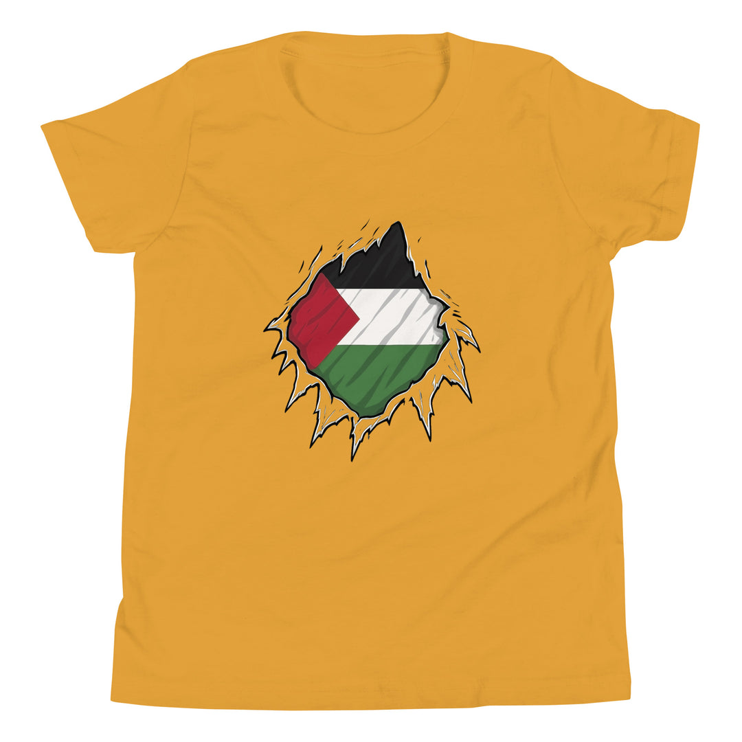 Palestine Hero - Youth Short Sleeve T-Shirt, Mustard