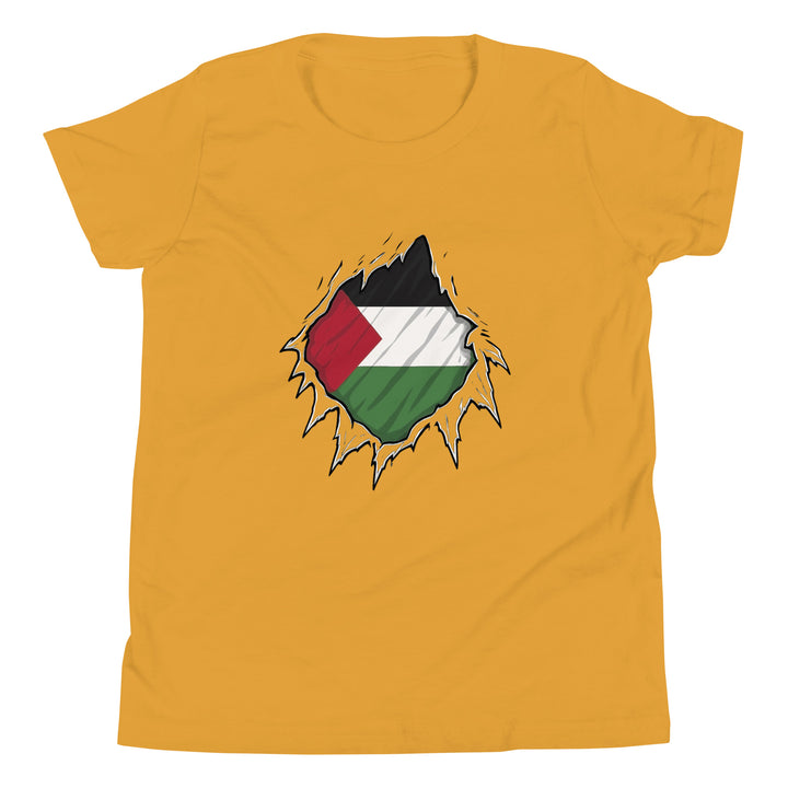 Palestine Hero - Youth Short Sleeve T-Shirt, Mustard