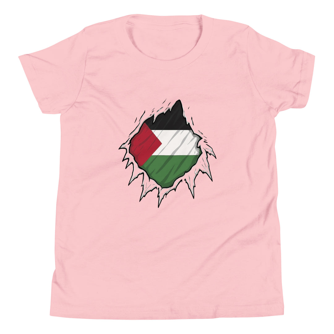 Palestine Hero - Youth Short Sleeve T-Shirt, Pink