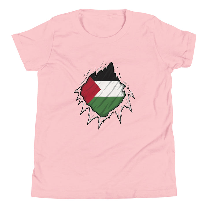 Palestine Hero - Youth Short Sleeve T-Shirt, Pink