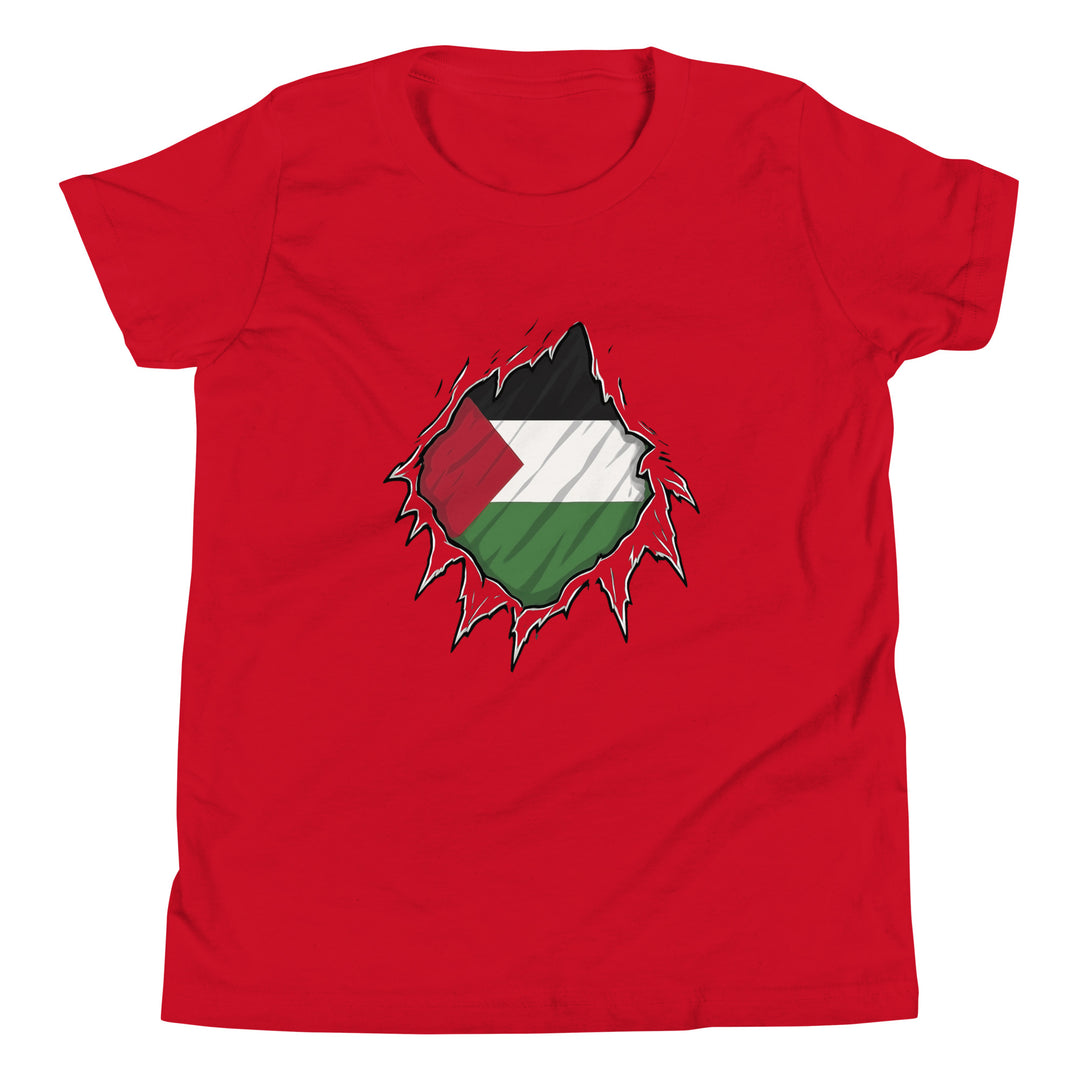 Palestine Hero - Youth Short Sleeve T-Shirt, Red