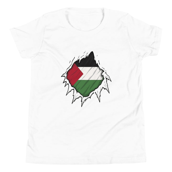 Palestine Hero - Youth Short Sleeve T-Shirt, White